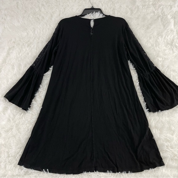 Cupid Dress Woman’s Large. Black with lace details 3/4 Bell Sleeve - Picture 2 of 6